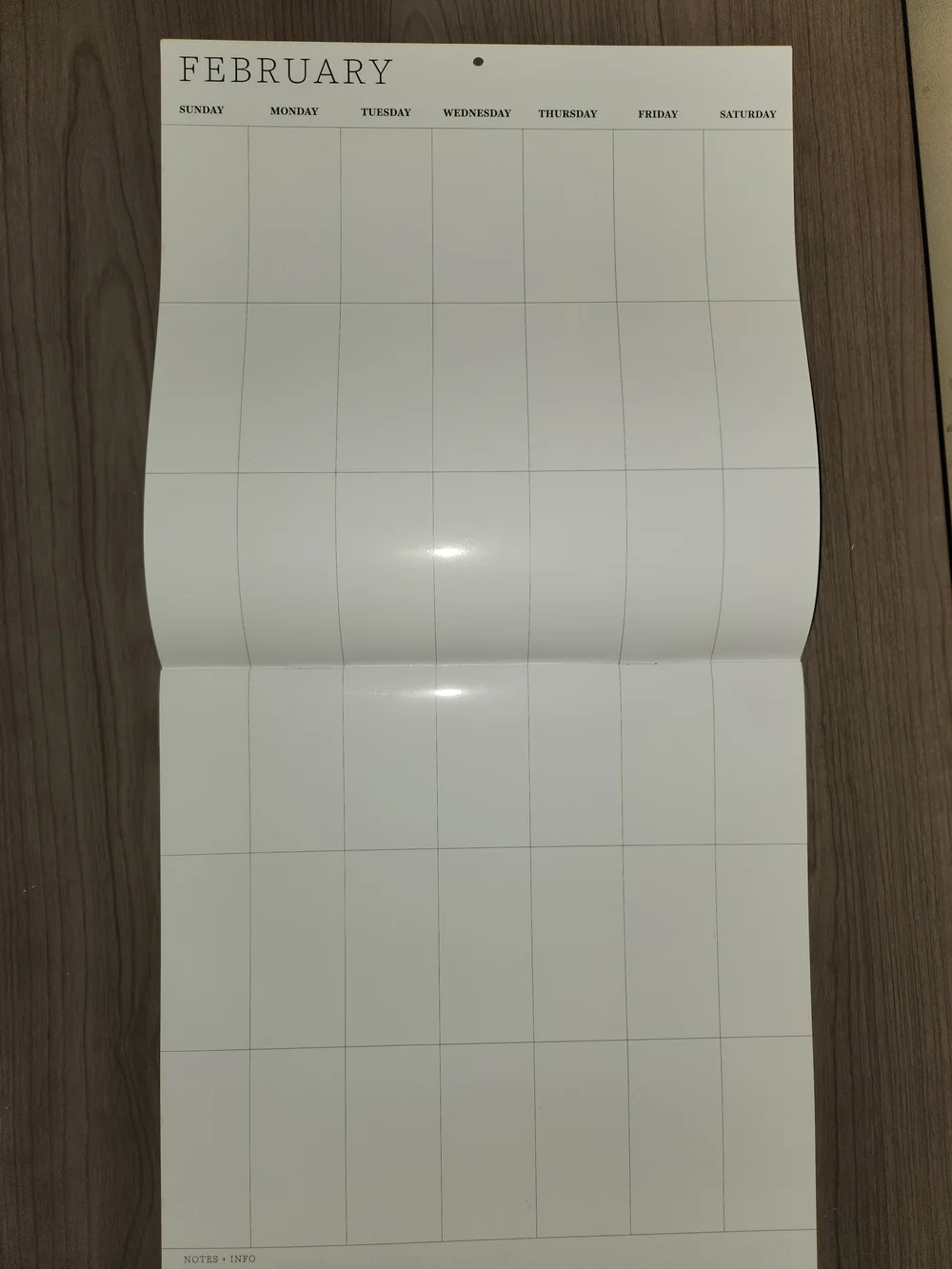 Dry Erase Undated Calendar Wall Planner - Black & White